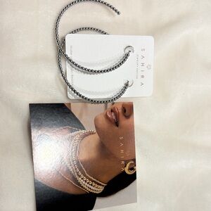 Sahira Silver Hoop Earrings